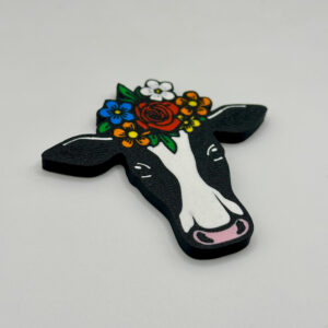 Aimant Vache fleurs